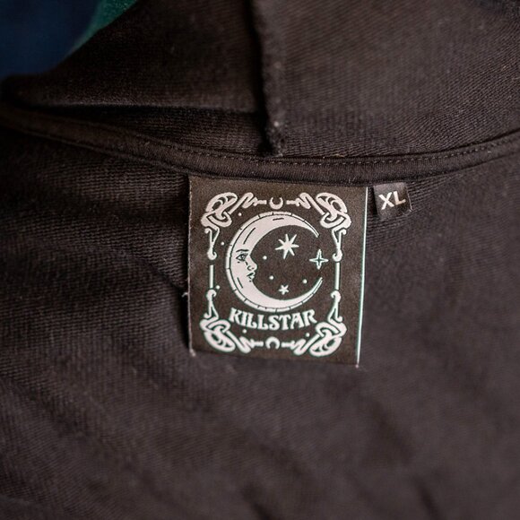 Killstar Black Draped Hooded Cardigan Cropped Cloak Witchy Goth Festival - XL - Picture 9 of 11